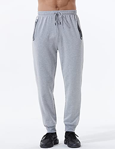 Pantalones de hombre deportivos de algodón para entrenamiento de moda estilo casual para hombre otoño e invierno, gris, L