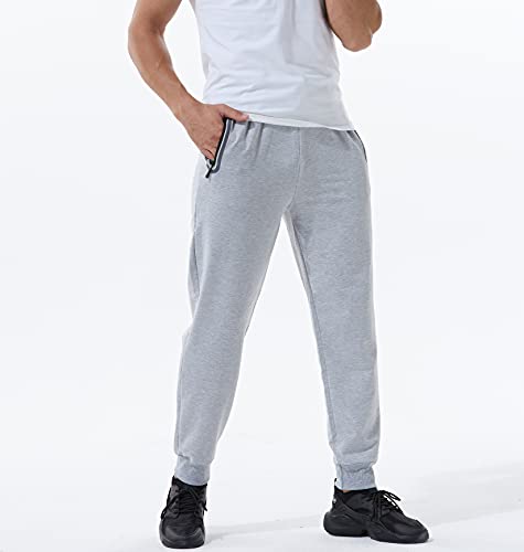 Pantalones de hombre deportivos de algodón para entrenamiento de moda estilo casual para hombre otoño e invierno, gris, L