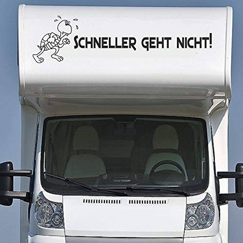 Pegatina Promotion Pegatina para caravana, diseño de tortuga divertida con texto en alemán