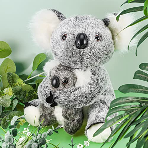 Peluche de Koala Oso 2 Piezas Juguetes de Peluche Mamá de Koala Abraza a Pequeño Koala Muñeco de Peluche de Koala Suave, 10,63 Pulgadas y 5,12 Pulgadas