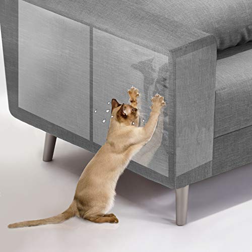 PetIsay Protector de muebles antiarañazos, 43 cm de largo y 30 cm de ancho, 8 hojas,Protectores de garra de gato autoadhesivo para sofá – Protector de esquina para sofá,Protector de esquina de gatos