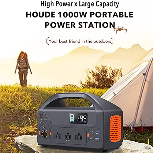 Petrol Inverter Generator Portable Power Station Adventurer 1000,1000Wh Lithium Battery Power Multiple Devices, Solar Generator Backup Battery Pack Power Supply for CPAP Outdoor Advanture Loa