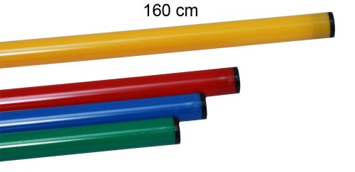 Pica de Slalom con Base de Goma Dura, Pica 160 cm (2 x 80 cm con conexión de Enchufe), Color: Amarillo