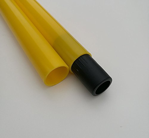 Pica de Slalom con Base de Goma Dura, Pica 160 cm (2 x 80 cm con conexión de Enchufe), Color: Amarillo