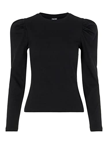 PIECES Pcanna LS Top Noos BC Camiseta, Negro, M para Mujer