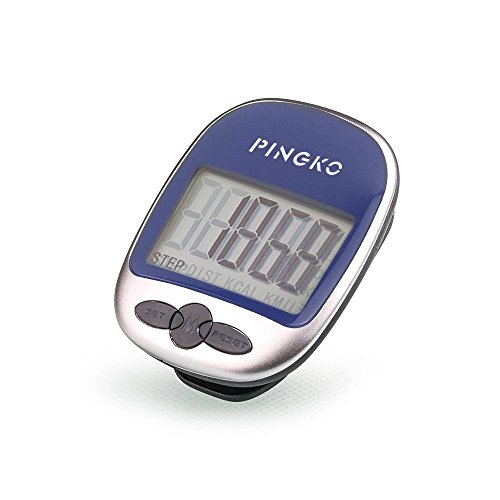 PINGKO Podómetro portátil con precisión para Correr en Pistas Deportivas, Contador de distancias, Contador Fitness, Contador de calorías-Azul