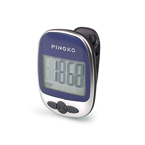 PINGKO Podómetro portátil con precisión para Correr en Pistas Deportivas, Contador de distancias, Contador Fitness, Contador de calorías-Azul