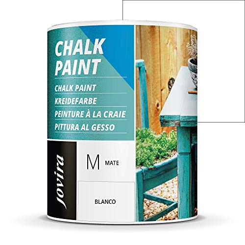 Pintura Efecto Tiza, Chalk Paint, al Agua Mate, Renueva tus muebles con creatividad. (750 Mililitros, Blanco)