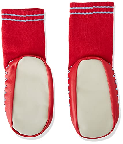Playshoes Anti-slip Cotton Socks Stripes, Pantuflas Unisex Niños, Rojo (Rot 8) 23/26 EU