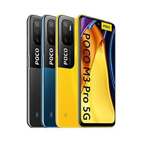 Poco M3 Pro Smartphone 5G Dual - RAM 6GB ROM 128GB MediaTek Dimensity 700, Pantalla DotDisplay FHD+ de 6,5" a 90 Hz, Batería de 5000mAh (typ), Triple Cámara de 48 MP con IA (Versión Global) Amarillo
