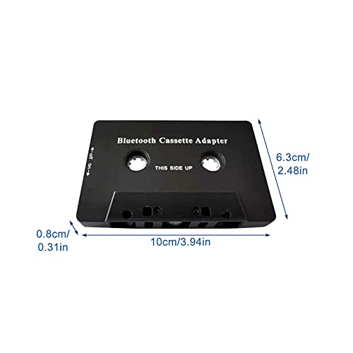 POHOVE Adaptador de casete auxiliar de audio, receptor de casete Bluetooth de audio para coche, adaptador de casete de coche, reproductor de casete de audio, teléfono, Mp3 Ect.Negro