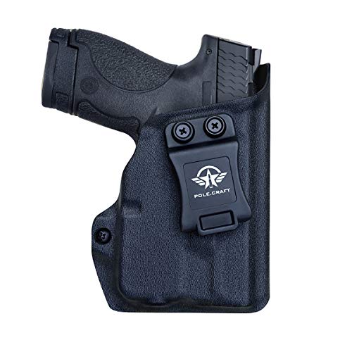 PoLe.Craft M&P Shield 40 Holster with TLR-6 Light Laser for Smith & Wesson M&P Shield 9mm/.40 w/TLR-6 - Cintura Interior Transporte Oculto Holster M&P Shield 9mm with Laser (Black, Right Hand)