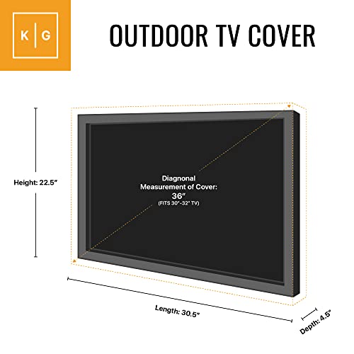 Protector Pantalla TV Exterior Universal Funda para Televisor de 30" - 32" LCD, LED, Plasma, Resistente al Agua, Compatible Soportes Mesa y Pared - Negro