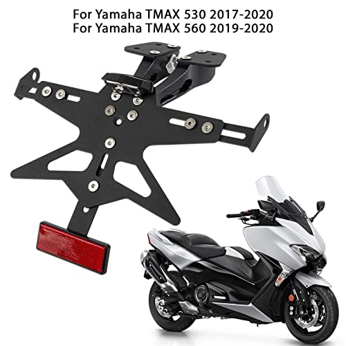 PSLER Soporte para Placa de Matrícula de Motocicleta Accesorios de Motocicleta de Uso General Compatibles con TMAX 530 2017-2022 y para TMAX 560 2019-2022 (Negro)