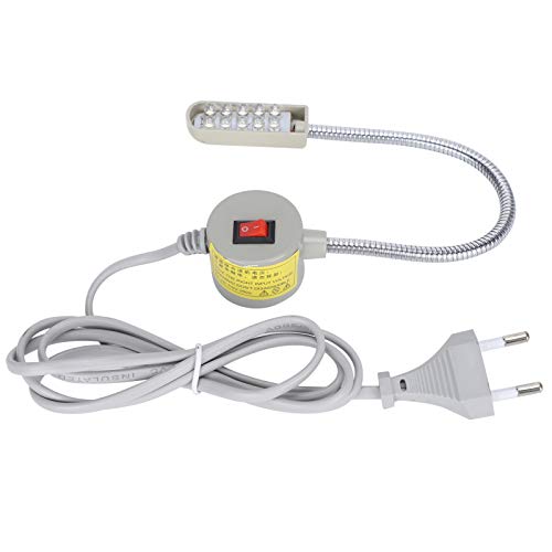 Pssopp 2 Piezas de Luces para máquina de Coser, lámpara de Cuello de Cisne para máquina de Coser LED, lámpara de luz de 30 LED con Interruptor de Base de Montaje magnético para Trabajo de Costura(EU)
