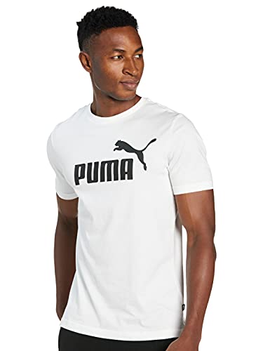 PUMA ESS Logo tee Camiseta, Hombre, White, S
