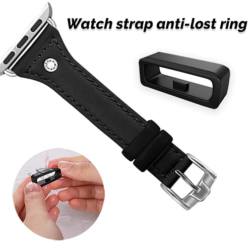 QAQHZW 12 STÜCKE Riemen Ersatzringe 20mm Gummi Uhrenarmband Schleife Silikon Uhrenarmband Halter Schwarzer Verschlussring Kompatibel für 22mm Riemen