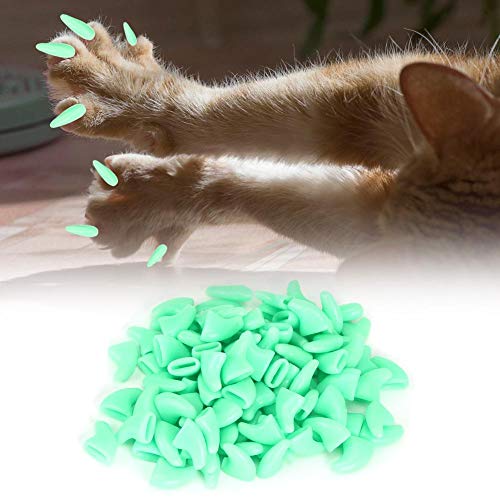 Qinlorgon 【Venta del día de la Madre】 Cubierta de Cristal para uñas de Gato, Cubierta(Fluorescent Green, L)