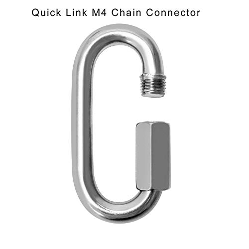 QWORK Quick Link Acero Inoxidable M10, para Equipos de Viaje al Aire Libre, hamacas y campamentos, Paquete de 2