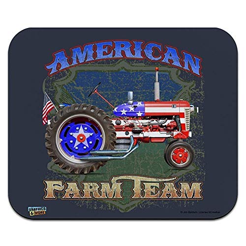 Rae Esthe Tractor de Granja Equipo Estadounidense Bandera de EE. UU. Agricultura bajo Perfil Alfombrilla de ratón Delgada Alfombrilla de ratón