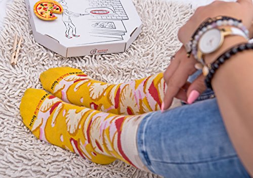 Rainbow Socks - Hombre Mujer Calcetines Pizza y Cerveza Box Regalo - 5 Pares - Pizza Cerveza - Talla 36-40