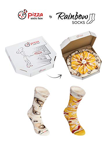 Rainbow Socks - Pizza Hawaiana Mujer Hombre - 4 pares de Calcetines - Tamaño 36-40