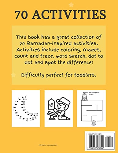 Ramadan Coloring, Dot To Dot Activity Book For Toddlers: Mazes, Count & Trace, Spot The Difference, Connect The Dots & More For Preschool Kids | ... To Count & Writing Practice For Toddlers