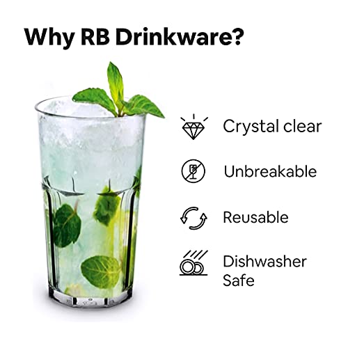 RB Vasos Retro Plástico Premium Irrompible Reutilizable 30cl, Set de 12