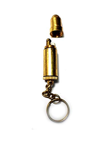 Recibirás 1 llavero con forma de bala de metal de alta falsa con mechero, funciona con gasolina de 4,5 cm de altura, con cadena y anillo de 9,5 cm, recibirás 1 llavero amuleto de regalo.