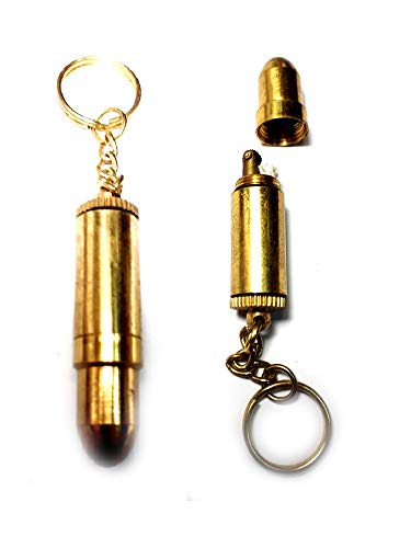 Recibirás 1 llavero con forma de bala de metal de alta falsa con mechero, funciona con gasolina de 4,5 cm de altura, con cadena y anillo de 9,5 cm, recibirás 1 llavero amuleto de regalo.