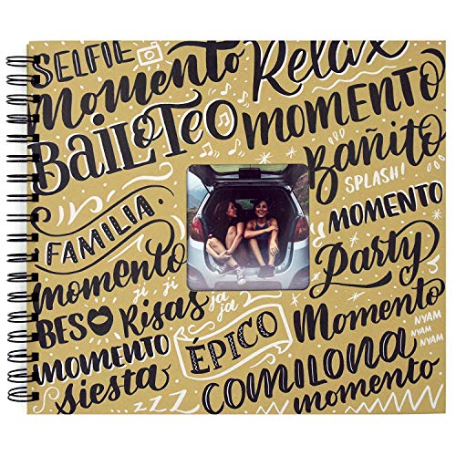 Recuerding - Álbum de Fotos Original Momentos, 50 Páginas (27x24cm) | Personalizable con Hojas de Papel Negro para Rellenar con Recuerdos | Escribir y Pegar | Hecho en España