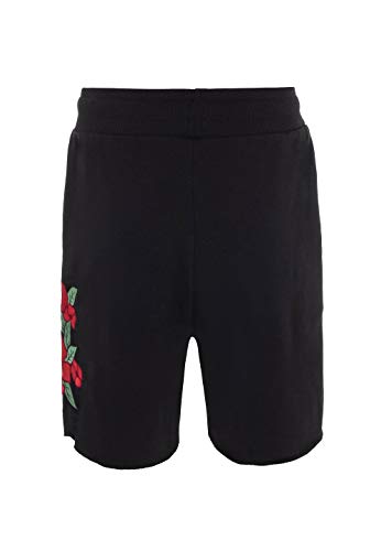 Red Bridge Pantalones Cortos de Flores o Rosas para Hombres Gym Short Moda Negro
