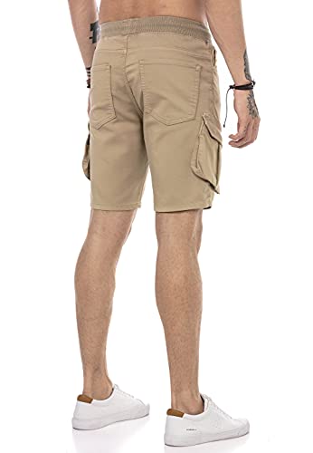 Redbridge Shorts para Hombre Pantalone Cortos Cargo con Bolsillos Beige S