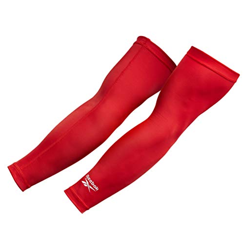 Reebok Mangas de brazo de compresión, Adultos Unisex, Rojo, L-30-35 cm