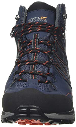 Regatta Samaris II Mid' Waterproof Walking Boots, Botas de Senderismo Hombre, Azul (Navy/Burnt Salmon F96), 41 EU