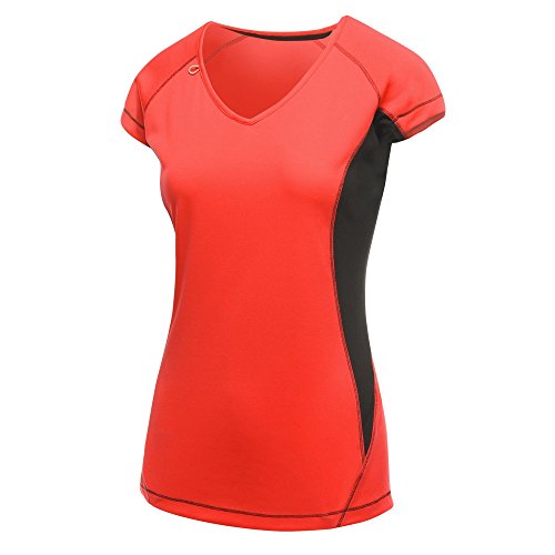 Regatta Womens Beijing Lightweight Ergonomic Quick Wicking Active T-Shirt T-Shirts/Polos/Vests, Hombre, Classic Red/Black, 10