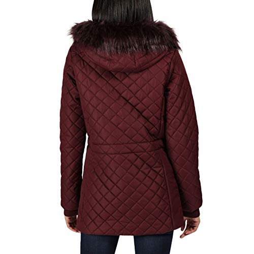 Regatta Zella Insulated Quilted Lined Jacket with Detachable Hood, Womens, Dark Burgundy, 46