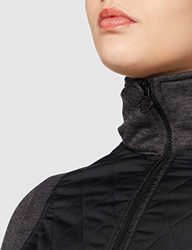 Regatta Zuzela Padded Body Panels Insulated Lined Full Zip Fleece Sweater, Black, 36 Womens
