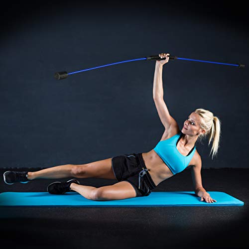Relaxdays Swingstick Barra oscilante para Entrenamiento de vibración y Musculatura Profunda, Flexible, Fibra de Vidrio, 160 cm, Color Azul, Unisex Adulto, 1 Unidad