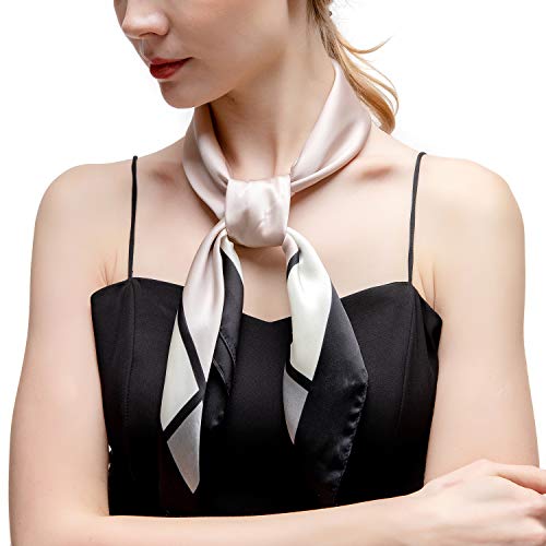 RIIQIICHY Pañuelo de Seda para Mujer Pañuelos para Cuello Colores y Diseños Variados 70 x 70 cm