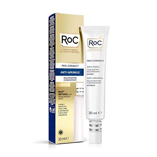 RoC - Retinol Correxion Wrinkle Corrext Concentrado Rejuvenecedor Intensivo - Crema Facial Antiarrugas y Antiedad - Retinol y Ácido Hialurónico - 30 ml