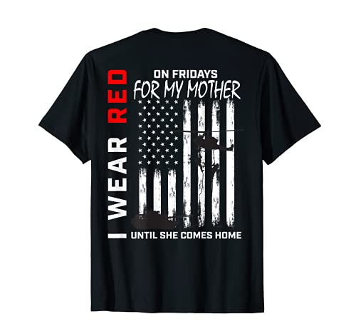 Rojo En Viernes Madre Madre Veteranos Recuerdan Desplegar Bandera de Estados Unidos Camiseta