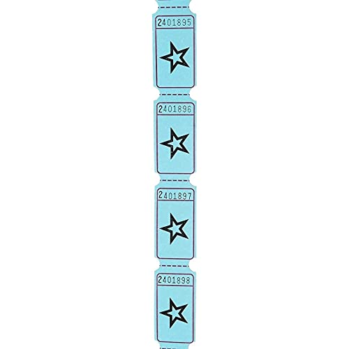 Rollo de Billetes para Rifas Juvale - Rollo único de cupones para contar hasta 2000 estrellas, en azul