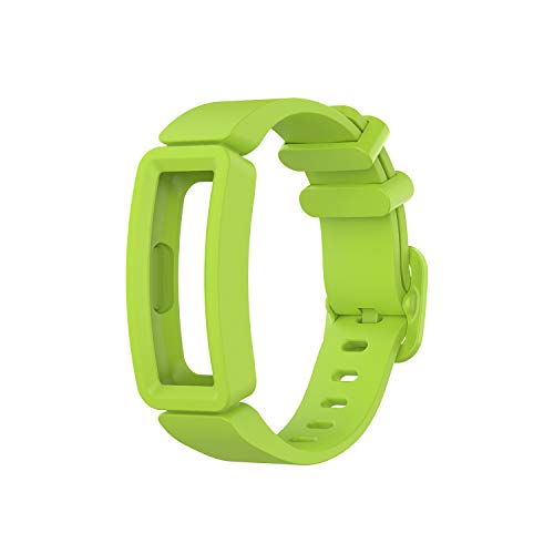 Ruentech - Brazalete compatible con Fitbit Ace 2 Activity Tracker para niños, correa de silicona de repuesto compatible con Fitbit Ace 2 Fitness Tracker Kids, color morado/azul y verde lima
