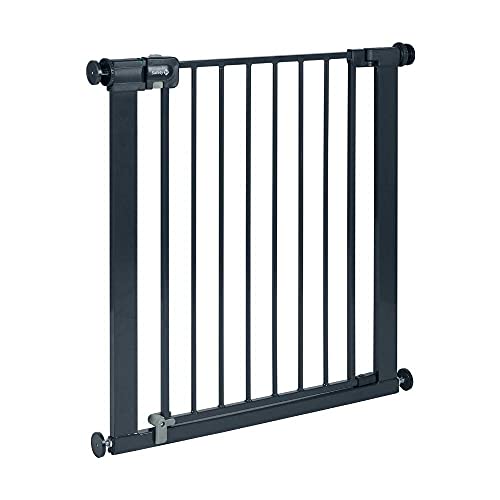 Safety 1st Easy Close Metal Barrera de seguridad niños, metálica para puertas y escaleras,  73- 80 cm sin extensiones (se vende por separado), metal, color negro
