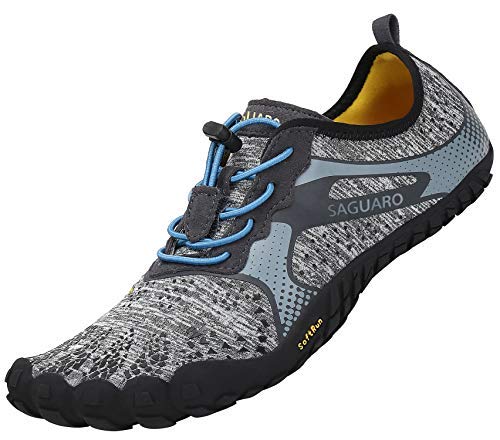 SAGUARO Barefoot Zapatos de Trail Running Hombre Mujer Minimalistas Escarpines Zapatillas de Deportes Acuáticos Secado Rápido para Exterior Interior, Gris 43