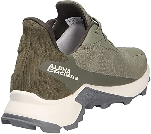 Salomon Alphacross 3 Gore-Tex Zapatos de Trail Running, Hombre, Verde (Deep Lichen Green/Vanilla Ice/Quiet Shade), 42 ⅔ EU