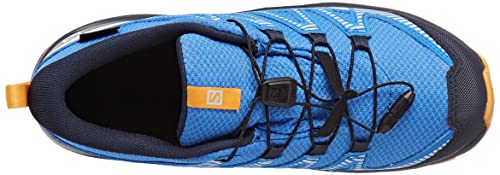 Salomon XA Pro V8 Climasalomon Waterproof (impermeable) unisex-niños Zapatos de trail running, Azul (Palace Blue/Navy Blazer/Butterscotch), 30 EU