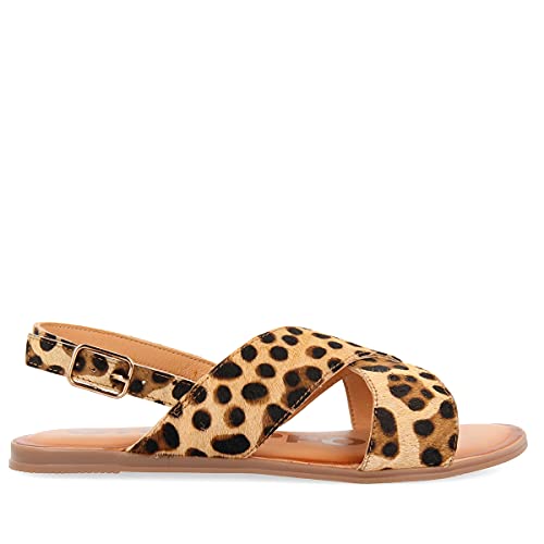 Sandalias de tiras cruzadas con estampado de leopardo para mujer ISLIP