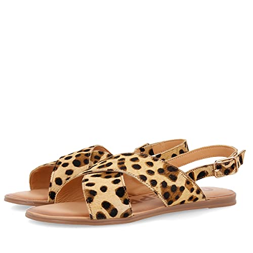 Sandalias de tiras cruzadas con estampado de leopardo para mujer ISLIP